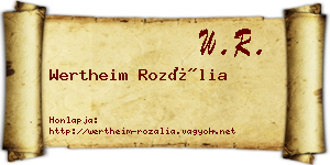 Wertheim Rozália névjegykártya