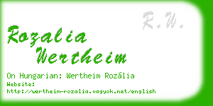 rozalia wertheim business card